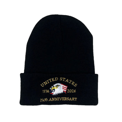 250th Anniversary USA Knit Hat.  Warm, Cozy Embroidery Beanie for Women /Men, 250 Year American Anniversary Merchandise