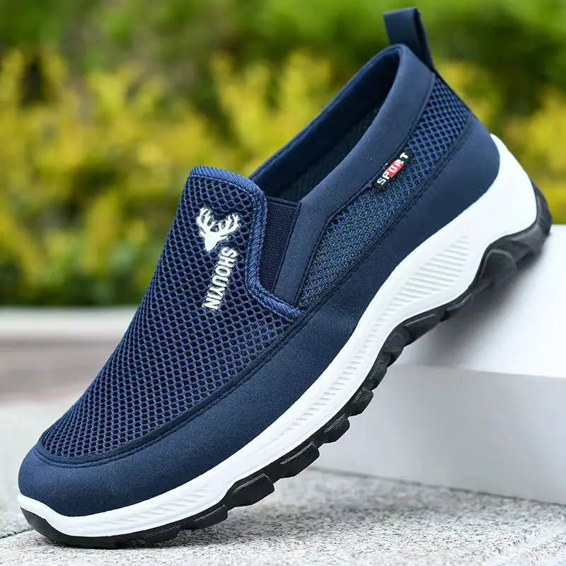 Men Running  and  Hiking Sneakers,  Breathable,  Orthopedic,  Slip-On,  Comfortable for Outdoor Activity, Running true tp size but check sizing charts to be certain!