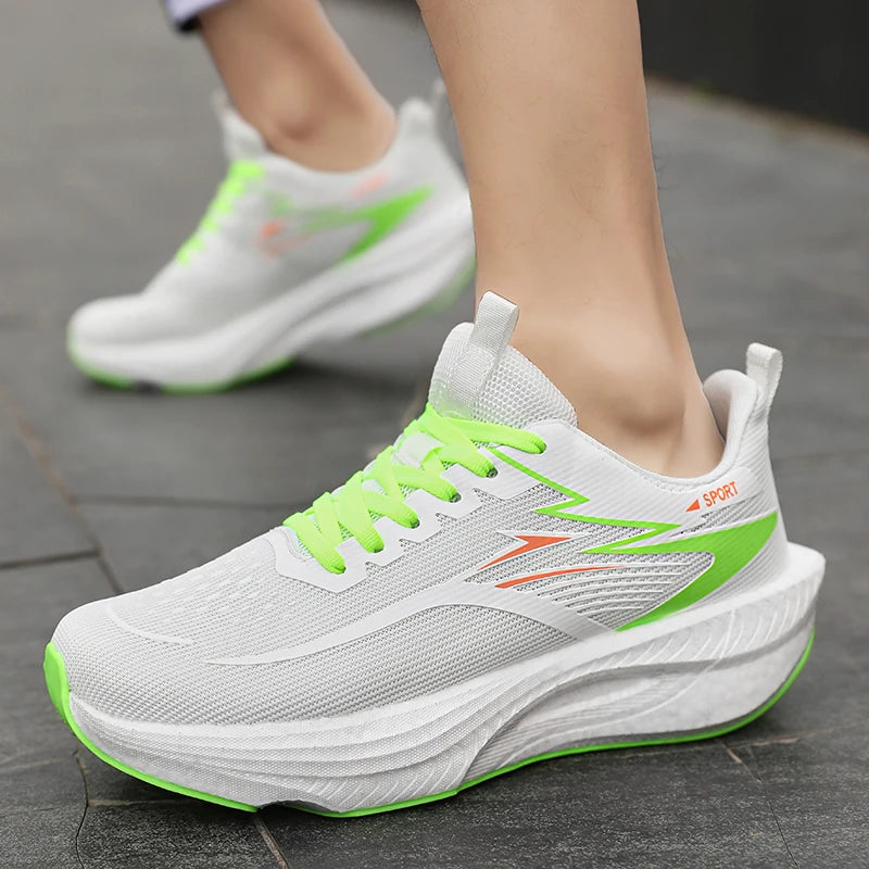 Marathon Men/Womens Sports Running Shoes,  Carbon Board Air Cushion, Breathable, Lightweight,  Comfortable,  Athletic Nonskid Sneakers