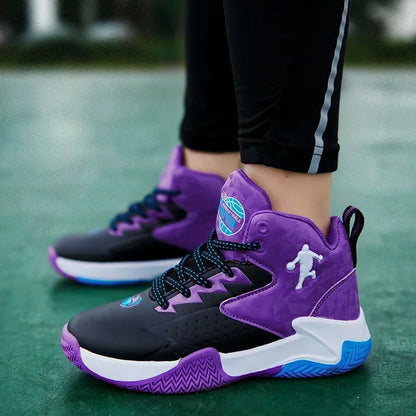 Childrens  Basketball Shoes for Boys /Girls.  Teenagers Breathable,  Non-slip , Lace Up, Indoor //Outdoor Training Sneakers/ Tennis Shoe