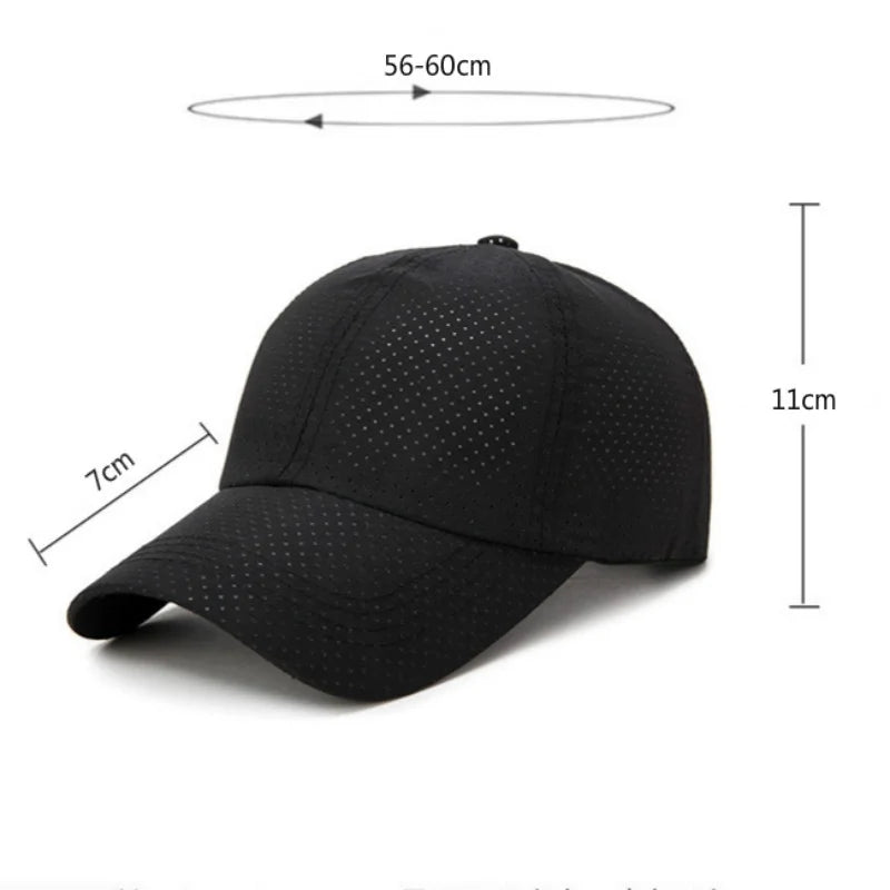 New Summer Men /Womens Snapback Quick Dry Mesh Baseball Cap /Hat .   Adjustable outdoor hat.  BLACK, WHITE,  LT GRAY Then Dk. GRAY.   Red is gone and the 4 that  are  left are from Most to Least