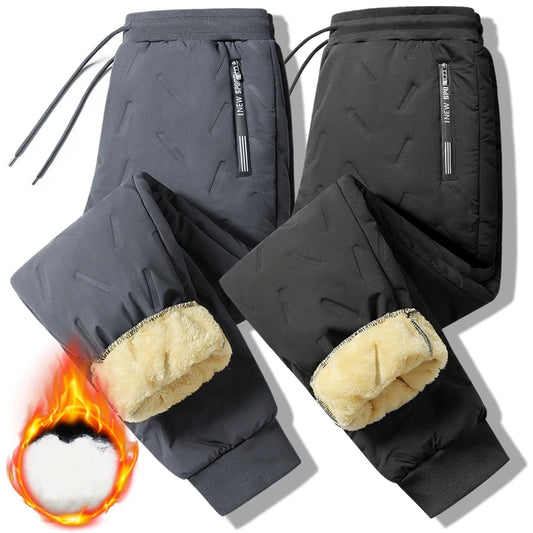 Winter Thickened Womens Long Pants. Very Warm, Solid Color and Straight Pant with Cold Resistance, Drawstring Pant