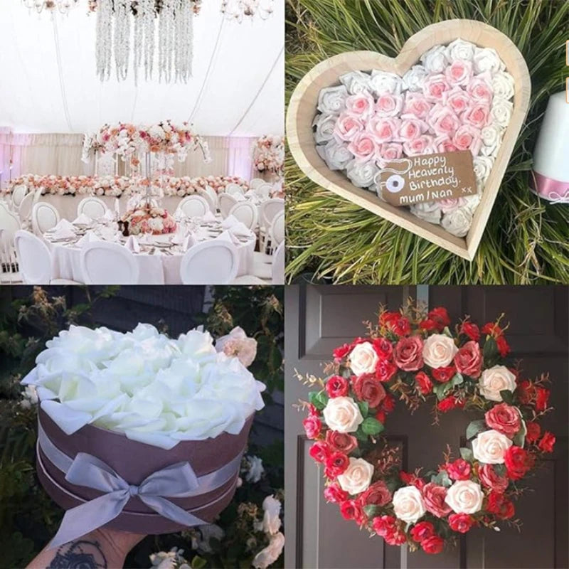 10/20/50Pcs Artificial Foam Rose Flowers,  Fake Flower for Home,  Room,  Decor for  Wedding Party, Halloween, Thanksgiving,  Christmas, Valinrtines Day