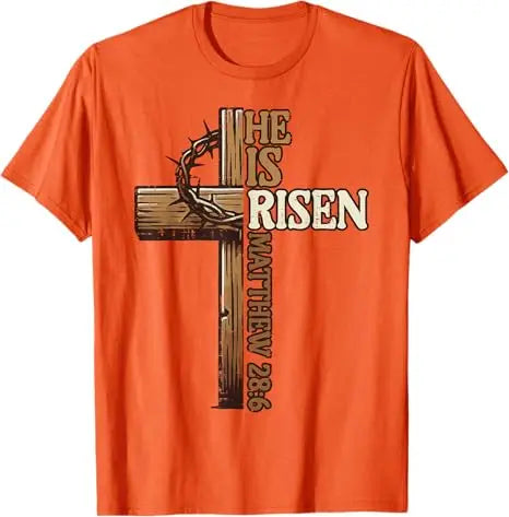 Easter Cross,  He Is Risen, Jesus/ Christian,  Men /Women T-Shirt, Bible verse John 3:16.