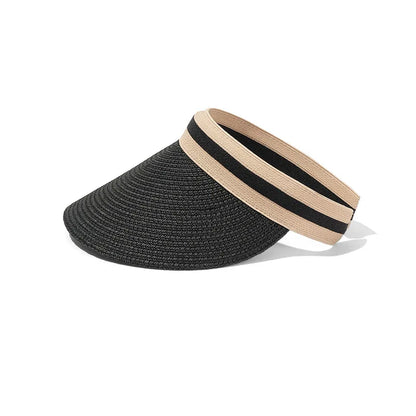 Style "A" is all gone( With the 3 Stripes. ) Styles "B" and "C" are available.  Summer,  Empty Top Straw Hat for Women, Outdoor for Sunscreen .  Visor for  Female,  Handmade,  UV Protection, Big Brim Sun Hat/Visor.    The pi