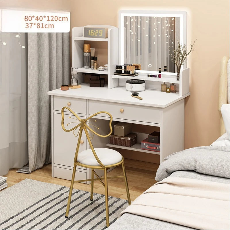 Makeup table bedroom with mirror storage integrated, for small apartment or space,  simple multi-functional,  Internet dresser