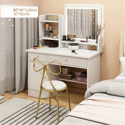 Makeup table bedroom with mirror storage integrated, for small apartment or space,  simple multi-functional,  Internet dresser
