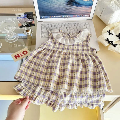 Two-Piece Set  Sleeveless Princess Dress with Floral Print called CRUSHED FLOWERS.  Small sizes and  other styles almost gone except 4T.  Summer,  Thin Outfit for Girls 4T.