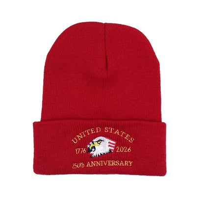 250th Anniversary USA Knit Hat.  Warm, Cozy Embroidery Beanie for Women /Men, 250 Year American Anniversary Merchandise