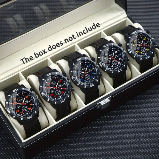 5 pieces of men's quartz watch set, perfect as a FATHERS DAY gift, OR ANY OTHER GIFT for another occasion