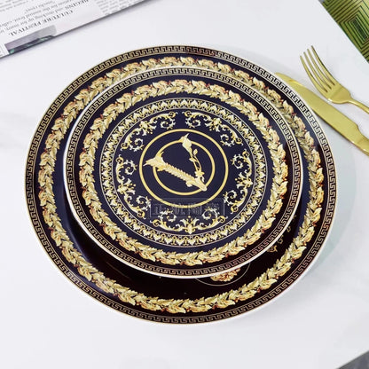 Vintage Ceramic Dinner Plate 8 Inch /10 Inch Creative Bone China.   Western Steak, Dessert,  Salad Plate, Gift Box Set for this pattern.