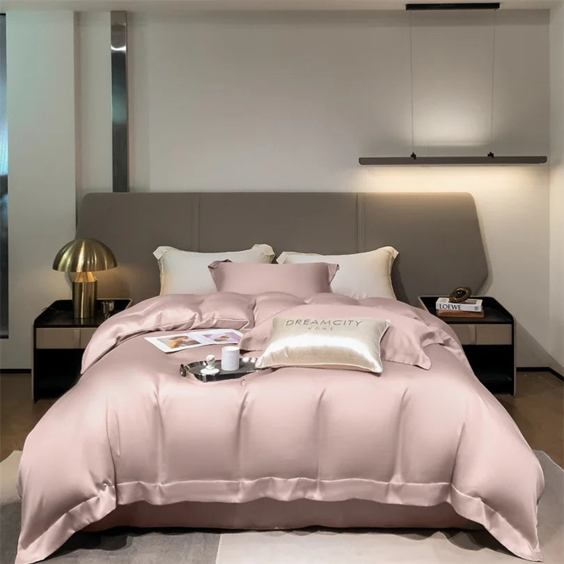 Dreamreal Pure Bamboo Bedding Set for Hotel Home Luxury Organic Bamboo Duvet Cover Fitted Bed Sheet Sets Pillowcase Cooling Soft