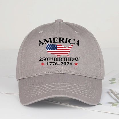 America 250th Anniversary 1776-2026 USA Flag,  Map Printed Baseball Cap,  Adjustable Patriotic Hat for 4th of July Events
