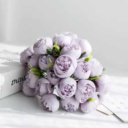 Rose Pink Peony Artificial Flowers, Silk Bouquet.  for Table Vase Arrange Home , Valentines Day, Wedding , Etc.