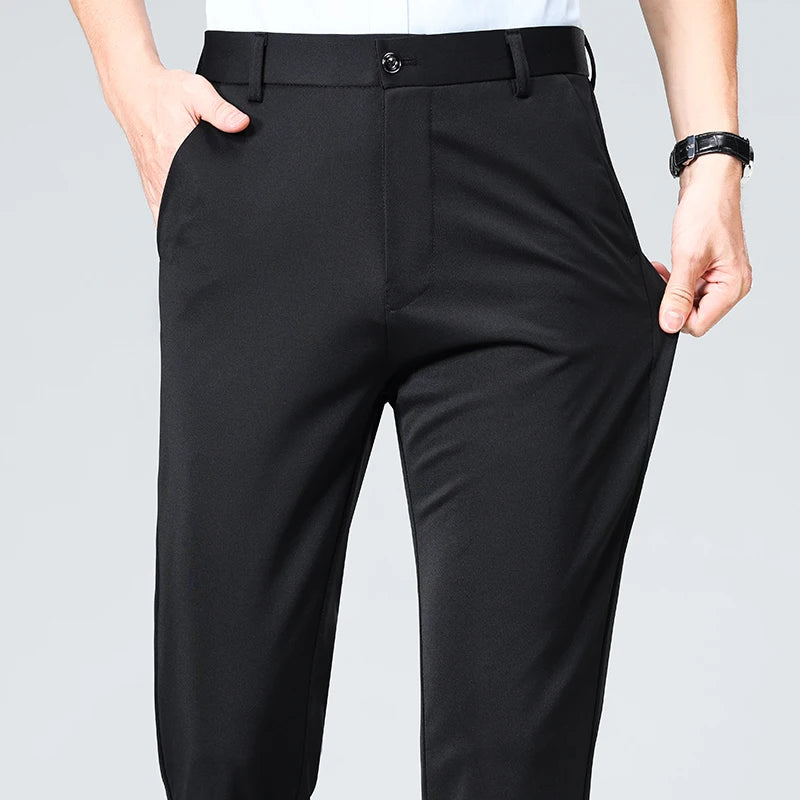 Summer Autumn Thin Trousers for  Men.  Formal Dress Suit Pants,  Work Pants Quality/ Business Casual Pants,  Black, and Colors,  Long Pants