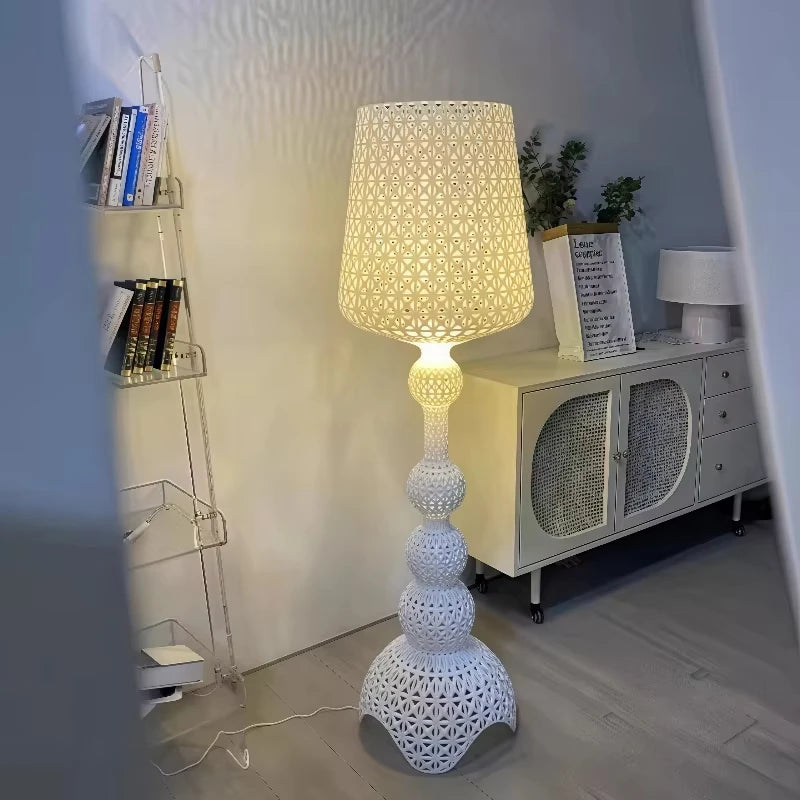 Italian hollow floor lamp acrylic retro atmosphere, wine glass lamp suitable for bedroom sofa