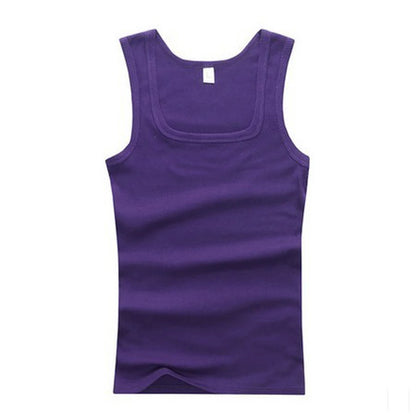Men's Pure Cotton Tight Vest, Casual Sports Tank Tops,  Sleeveless Basic Tops, Quick Drying Bodybuilding Vest