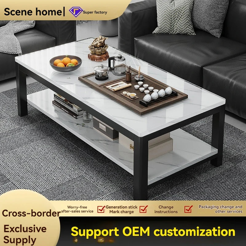 Tea table, living room, household, small apartment, next to sofa, office, marble patterned tea table,