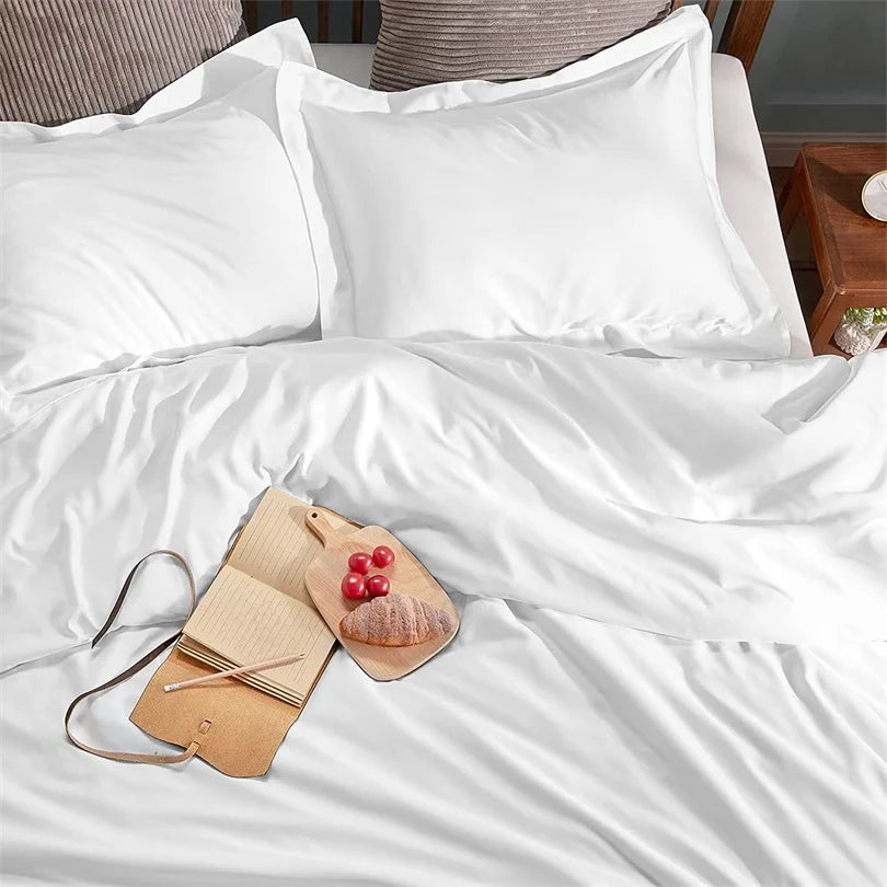 Dreamreal Pure Bamboo Bedding Set for Hotel Home Luxury Organic Bamboo Duvet Cover Fitted Bed Sheet Sets Pillowcase Cooling Soft