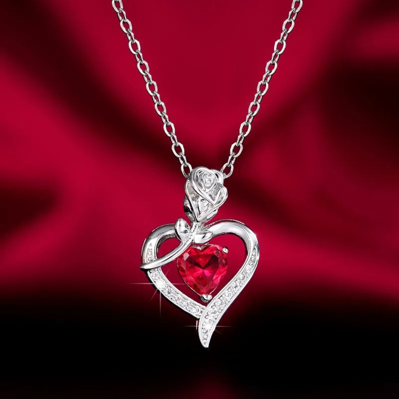 Elegant Style Heart shaped Pendant Necklace.  Hollow Design Mother's Day Gift.