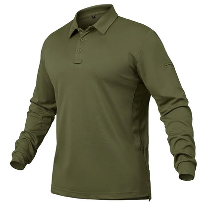 Men's Performance Long Sleeve POLO  Shirt.  No Shrinking,   Lightweight,   Breathable, Outdoor Polo Shirts  with UPF50+ Pique Jersey Golf Shirt.  NOT much stock left but you might be lucky. 6 colors to pick from so worth a lo