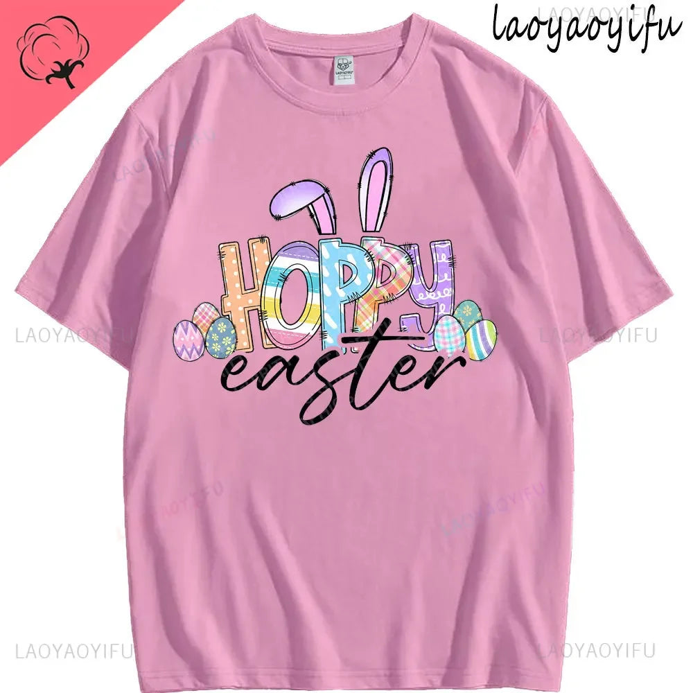 Bunny with Sunglass Unisex Retro Aesthetic T-shirt Funny. Happy Easter Bunny,  Cotton Tshirt, Ears  and Cute Rabbit