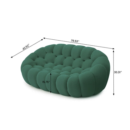 78'' Modern Curved Boneless Sofa.  Comfy,  3D Knitted Fabric in 5 colors.   Loveseat Couch,  Football-Shaped Lazy Floor Sofas for Living Room