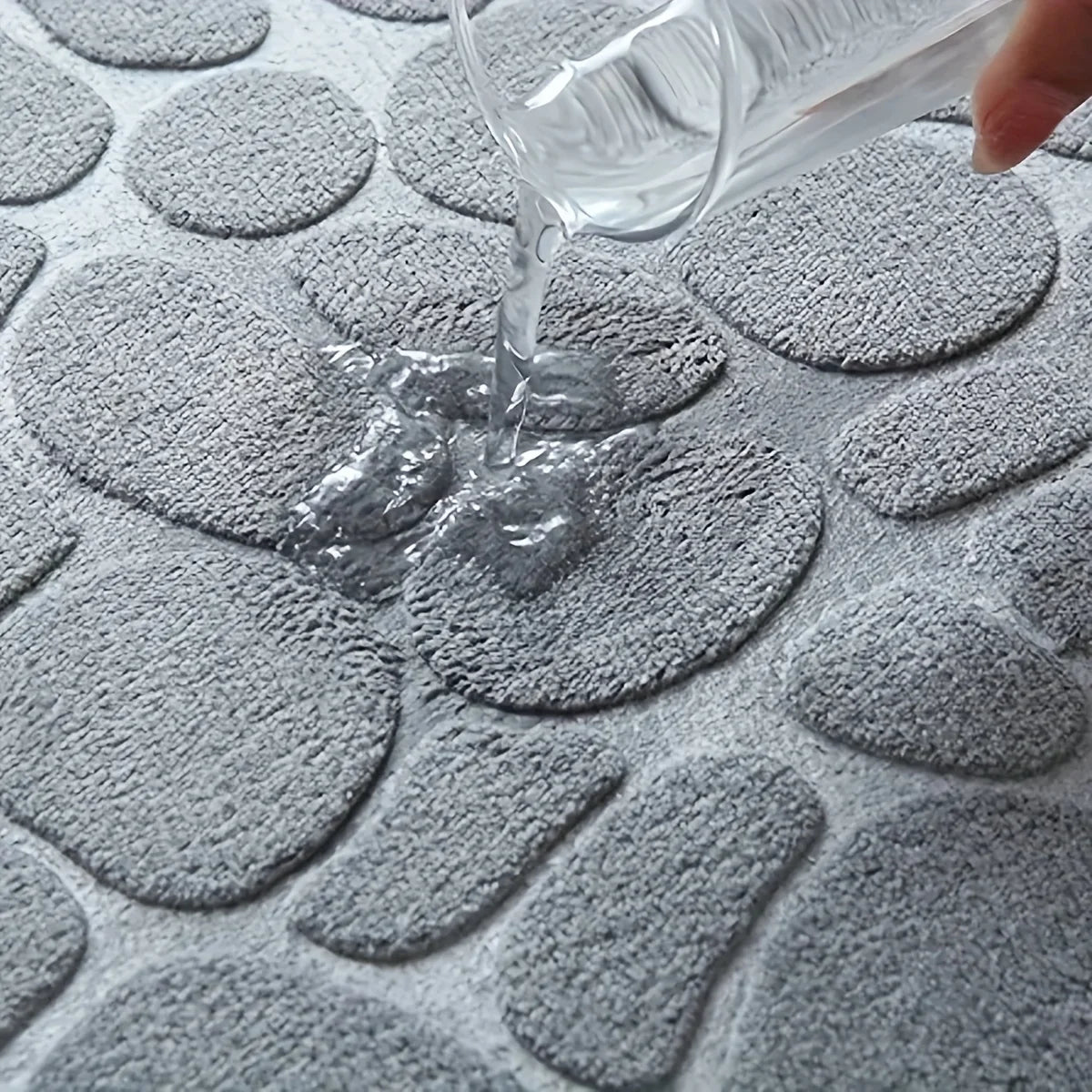 For L-shaped shower room, embossed , absorbent foot mat,  thick non-slip showe entrance mat