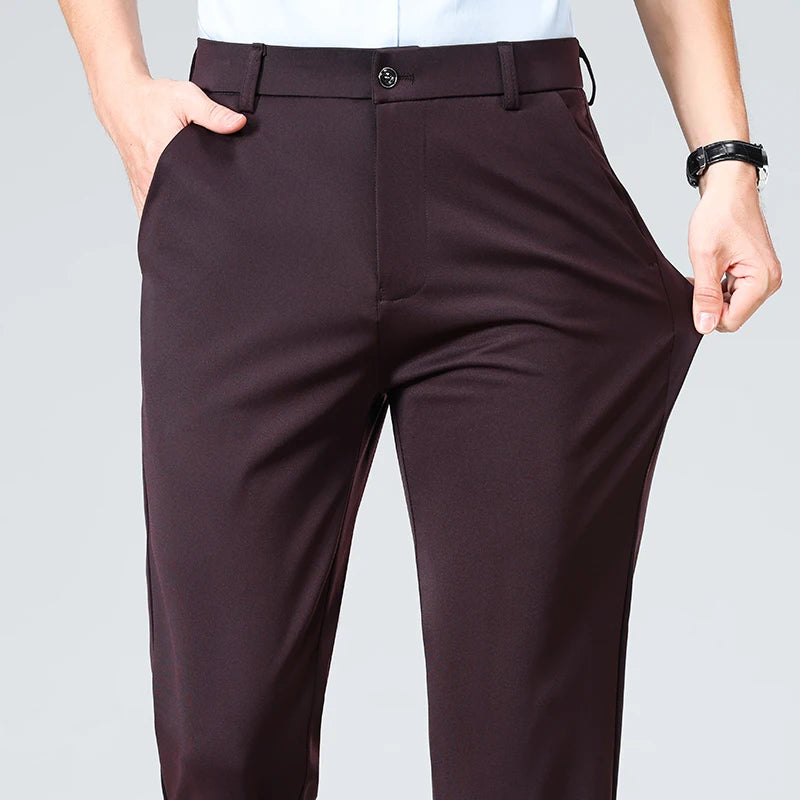 Summer Autumn Thin Trousers for  Men.  Formal Dress Suit Pants,  Work Pants Quality/ Business Casual Pants,  Black, and Colors,  Long Pants