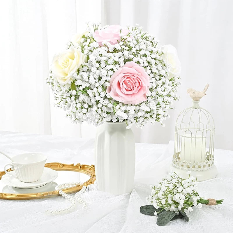 90 Headsof  Artificial Flowers /Bouquet,  61cm Plastic Gypsophila Fake Flower for Home Decor,  Wedding , Party Decorations,  Vase Accessories. A  "few " white bundles remain.  Tiffany Blue and Light Purple have ample availabl