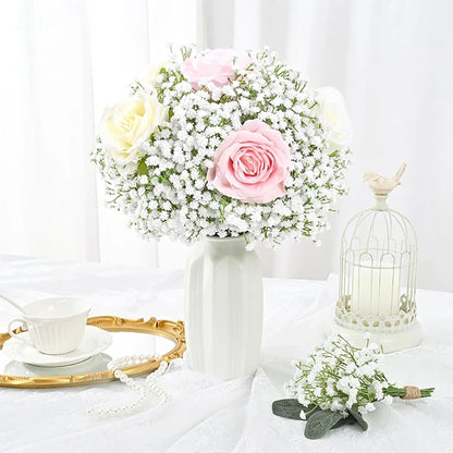 90 Headsof  Artificial Flowers /Bouquet,  61cm Plastic Gypsophila Fake Flower for Home Decor,  Wedding , Party Decorations,  Vase Accessories. A  "few " white bundles remain.  Tiffany Blue and Light Purple have ample availabl