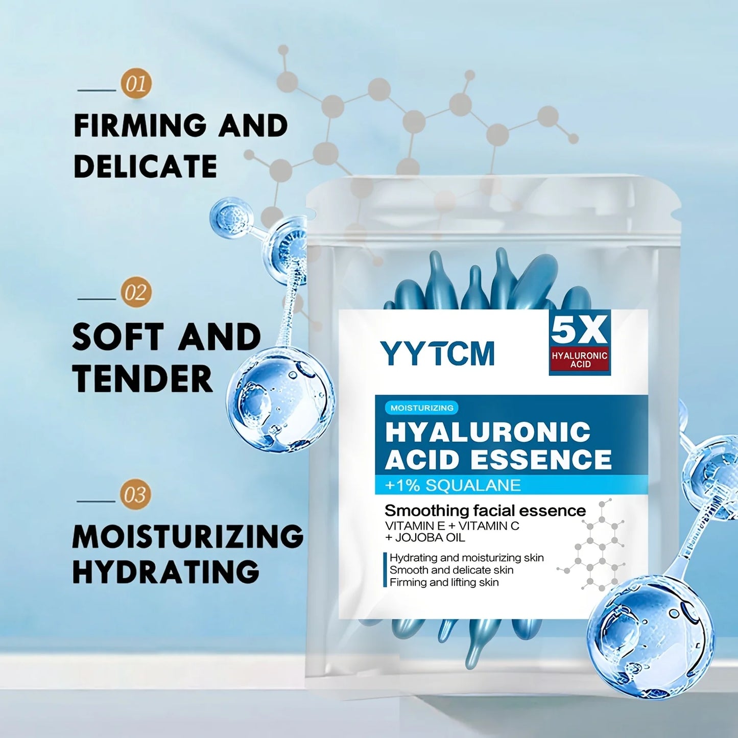 Hyaluronic acid for deep moisturizing capsule essence, deep moisturizing and brightening skin essence (0.4gx30 capsules)/bag -1 bag.  Beautiful skin for Special Occasions AND Everyday