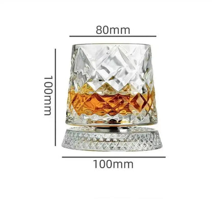 1PCS Tumbler Rotating Wine Glass Rotating Whiskey Glass Tumbler Non Spill Swivel Cup with Base Creative Stress Relief Wine Glass
