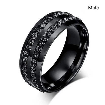 Charming Couples Rings . Romantic Womens Red Rhinestones Ring Set . Trendy Mens Stainless Steel Celtic Dragon Rings, Wedding Band Jewelry, Couples Rings, MOTHER and FATHERS DAY Gift