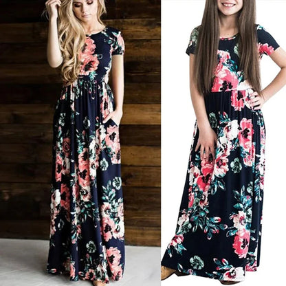 Summer Mommy and Me Family Matching  Clothing.  Mother/ Daughter Flower Dresses.  Mom Dress,  Kids, Child Outfit,  Baby Girl Clothing