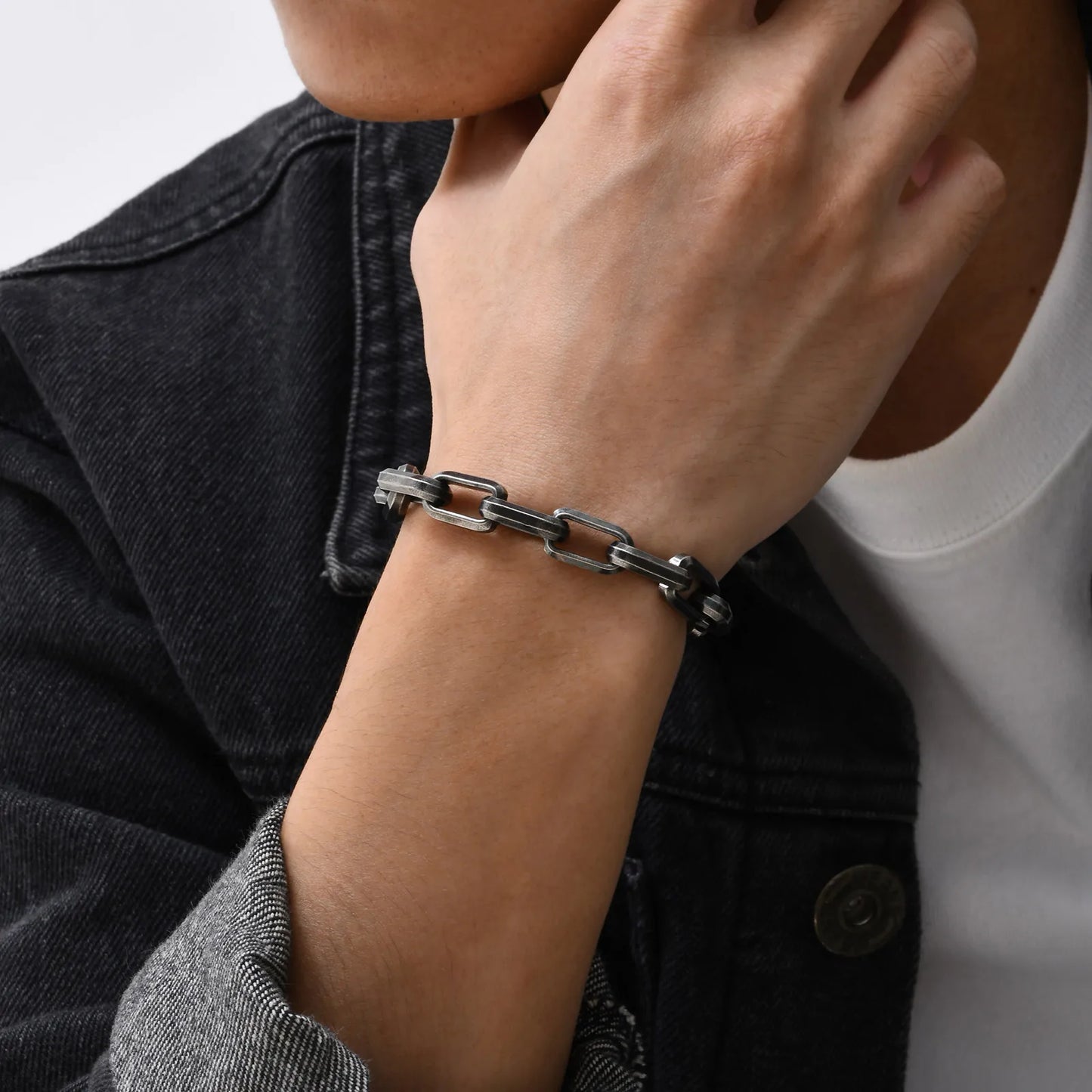 Vintage Chain Bracelets for Men, Boys. Byzantine Stainless Steel Braided Link Wristband,Retro Jewelry for any occasion but PERFECT FATHERS DAY Gift