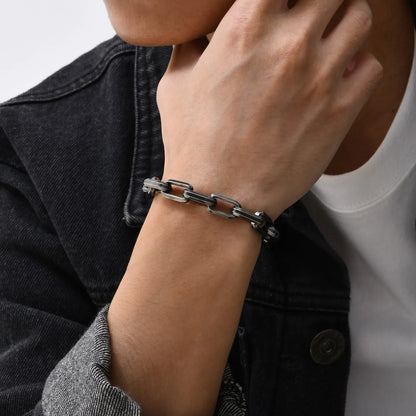 Vintage Chain Bracelets for Men, Boys. Byzantine Stainless Steel Braided Link Wristband,Retro Jewelry for any occasion but PERFECT FATHERS DAY Gift