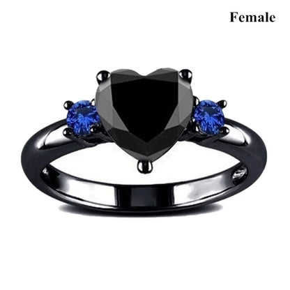 Charming Couples Rings . Romantic Womens Red Rhinestones Ring Set . Trendy Mens Stainless Steel Celtic Dragon Rings, Wedding Band Jewelry, Couples Rings, MOTHER and FATHERS DAY Gift