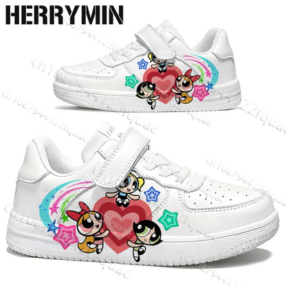 2026 Boys/ Girls Powerpuff Girls Cartoon 3D Print,  Parent /Child Shoes,  Woman Simple Four Season Casual Sneaker Size 28-40