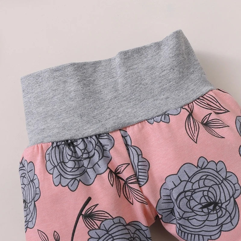 0-24 Months Newborn Baby Girl Clothing Set with Long Sleeves. Romper+Rose Pant+Hat+Headband Spring&Autumn 4PCS Outfit for Toddler Girl