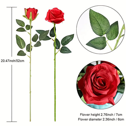 12pcs Realistic Artificial Rose Bouquet for Valentines Day, Weddings, Birthdays, and More  for Floral Arrangements