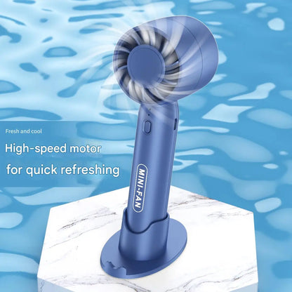 Turbo handheld small fan  for USB charging., BLUE is most available but all are stocked.   Mini outdoor portable,  lightweight desktop stand with long-lasting battery life
