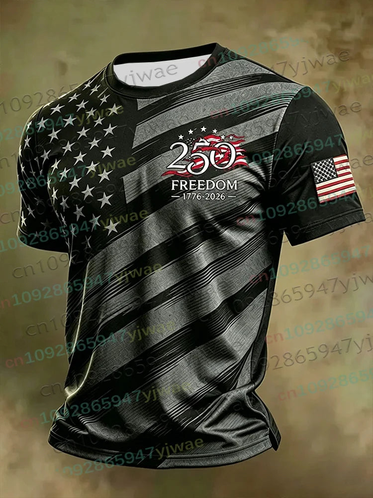 America 250th Anniversary 3D Print Mens TShirt USA Flag 1776–2026 Patriotic American Independence Day Apparel  and any other Patriotic Holiday, or everday just because.