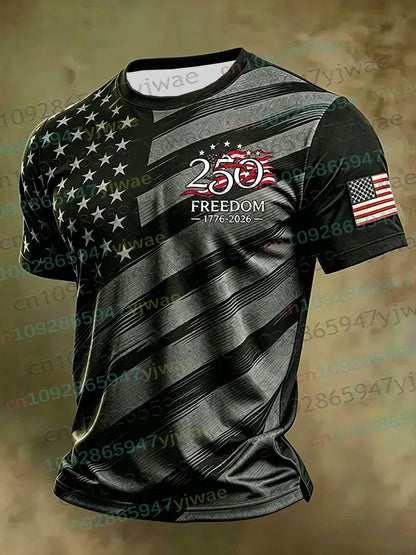 America 250th Anniversary 3D Print Mens TShirt USA Flag 1776–2026 Patriotic American Independence Day Apparel  and any other Patriotic Holiday, or everday just because.