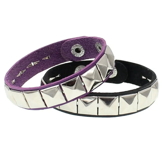 Unique Rivet PU Leather Studded Bracelet, Bangle, Rivet Bracelet,  Cuff Wrap,  Men /Women Metal Wristband . BLACK is low stock.  White is very available.