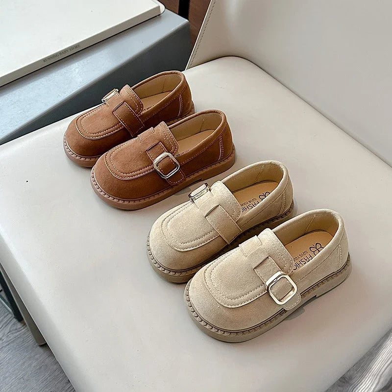 Girls Flats for Spring /Fall,  Shallow, Lazy Loafers. Comfortable, Soft,  Suede Sneaker, Casual School Shoes
