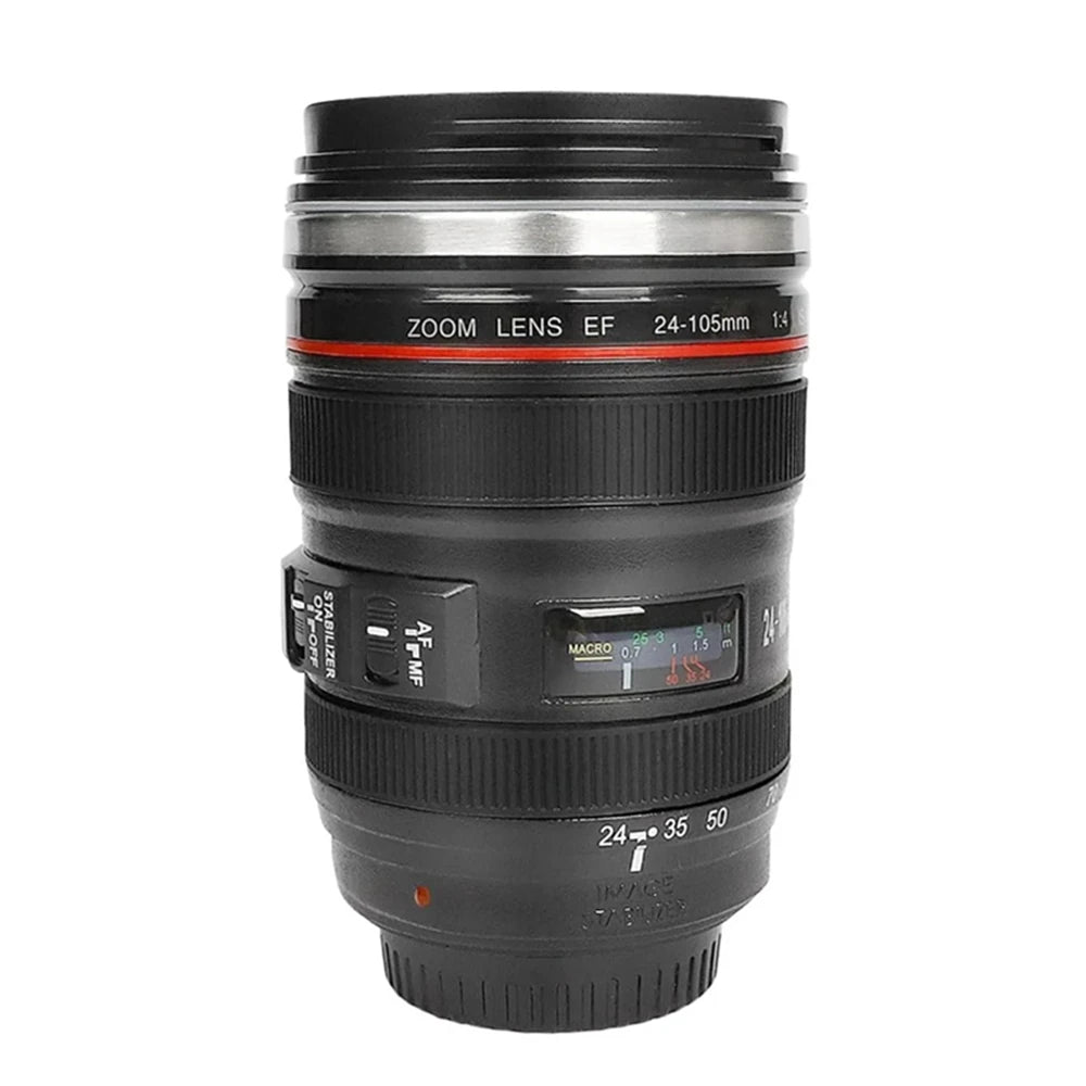 1pc SLR Lens  COFFEE CUP Camera.  Camera Lens Model, Stainless Steel Casual Cup with Lid,  Coffee Mug White/ Black.  Coffee Mug /Creative Gift FOR The photographer IN YOUR FAMILY.  PS:  Its almost FATHERS DAY!!!!!