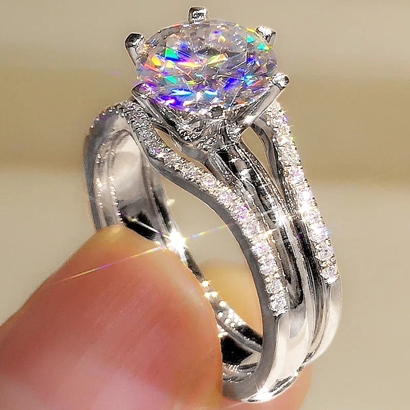 Unique Rose Gold Color Rings for Women.  Classic 6 Claws Designed,  for  Cubic Zirconia Rings  for Wedding /Engagement Bands