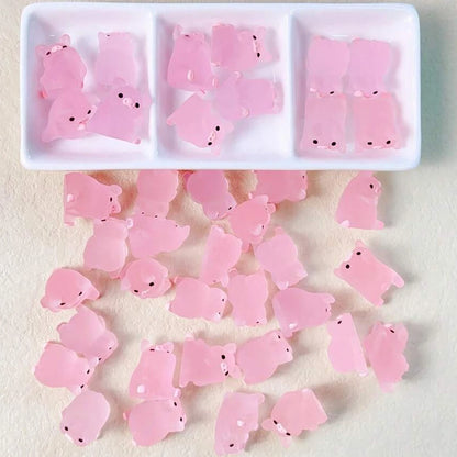 6/15/30/1Box Luminous Pig Design Glow in The Dark Creative Mini Pink Pig Miniature for Garden Landscape Home Decoration