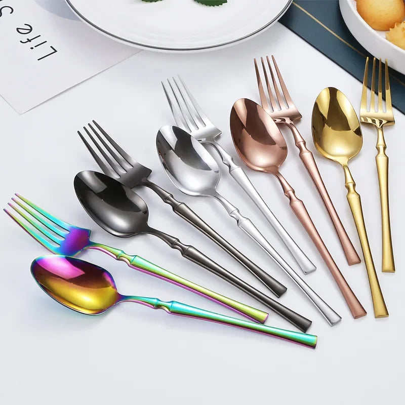 20/30/40Pcs Dinnerware Set,  Stainless Steel Knife,  Fork,  Spoon Cutlery.  Tableware Set, Kitchen Flatware, Dinner Silverware Table Set
